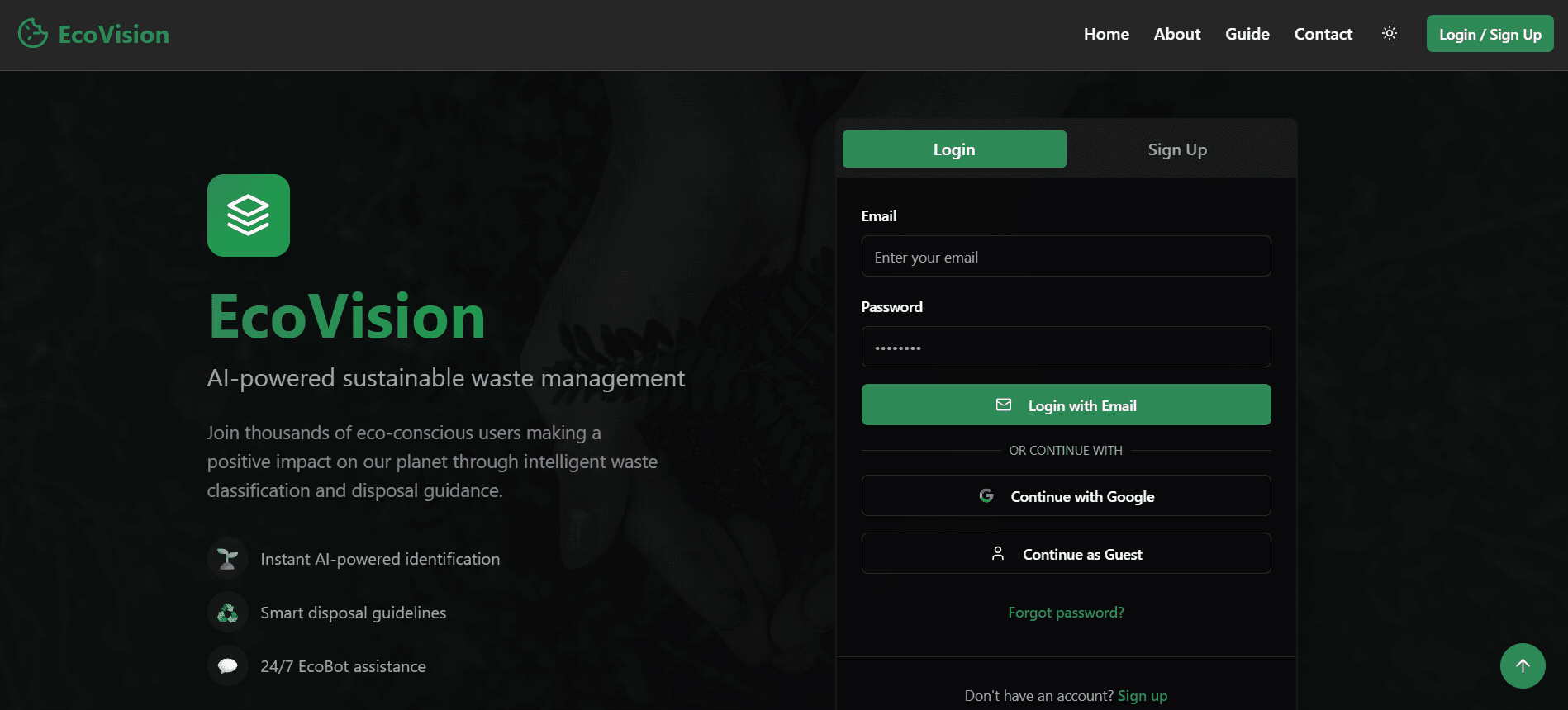 EcoVision - AI Waste Classification and Management