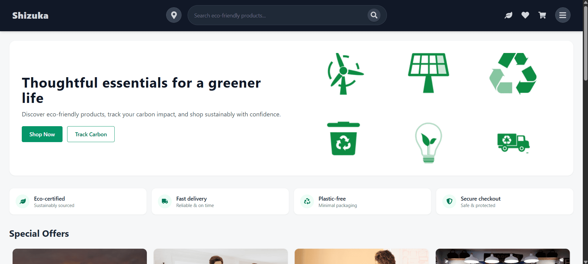 Shizuka - Sustainable Ecommerce Platform